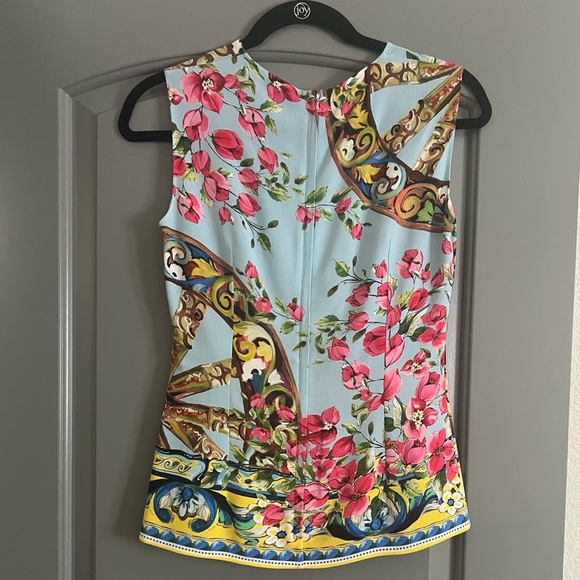 Dolce & Gabbana Floral Print Sleeveless Top - Picture 2 of 2